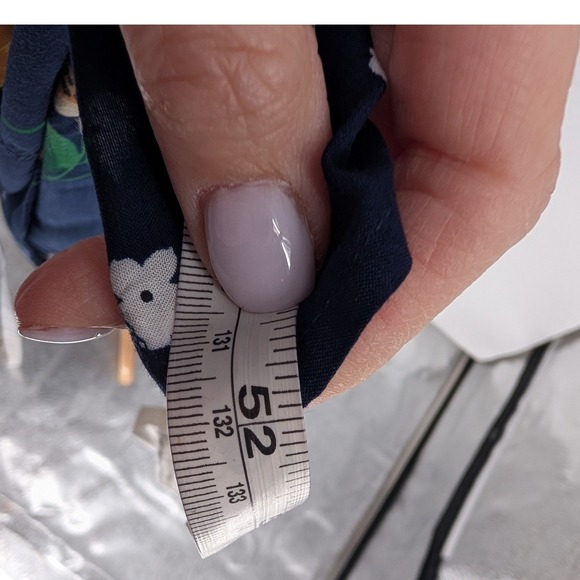 Maeve Vivienne Floral Midi Dress 2 Navy Blue Handkerchief Hem Cottagecore Boho - Picture 10 of 13